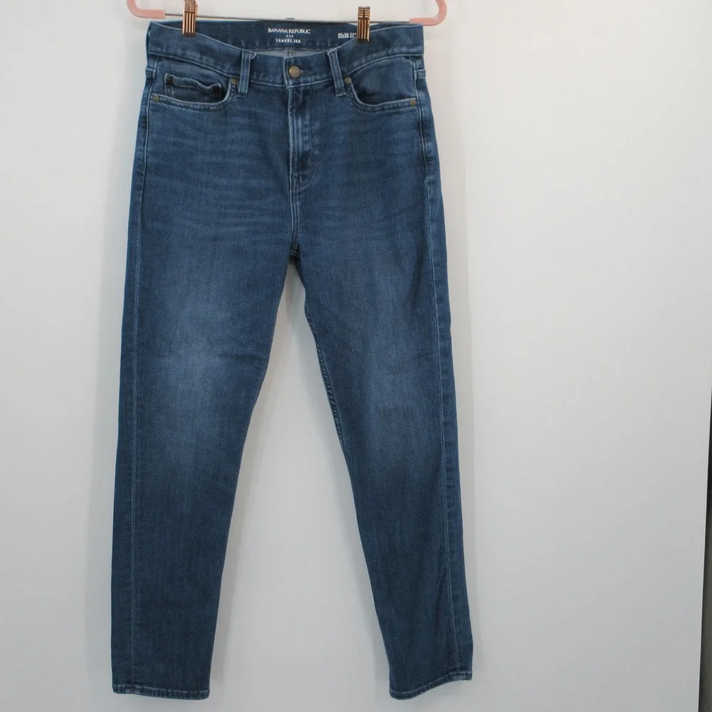 Banana Republic Travel Jean Slim Fit Medium Wash Denim 32x30 Men Blue